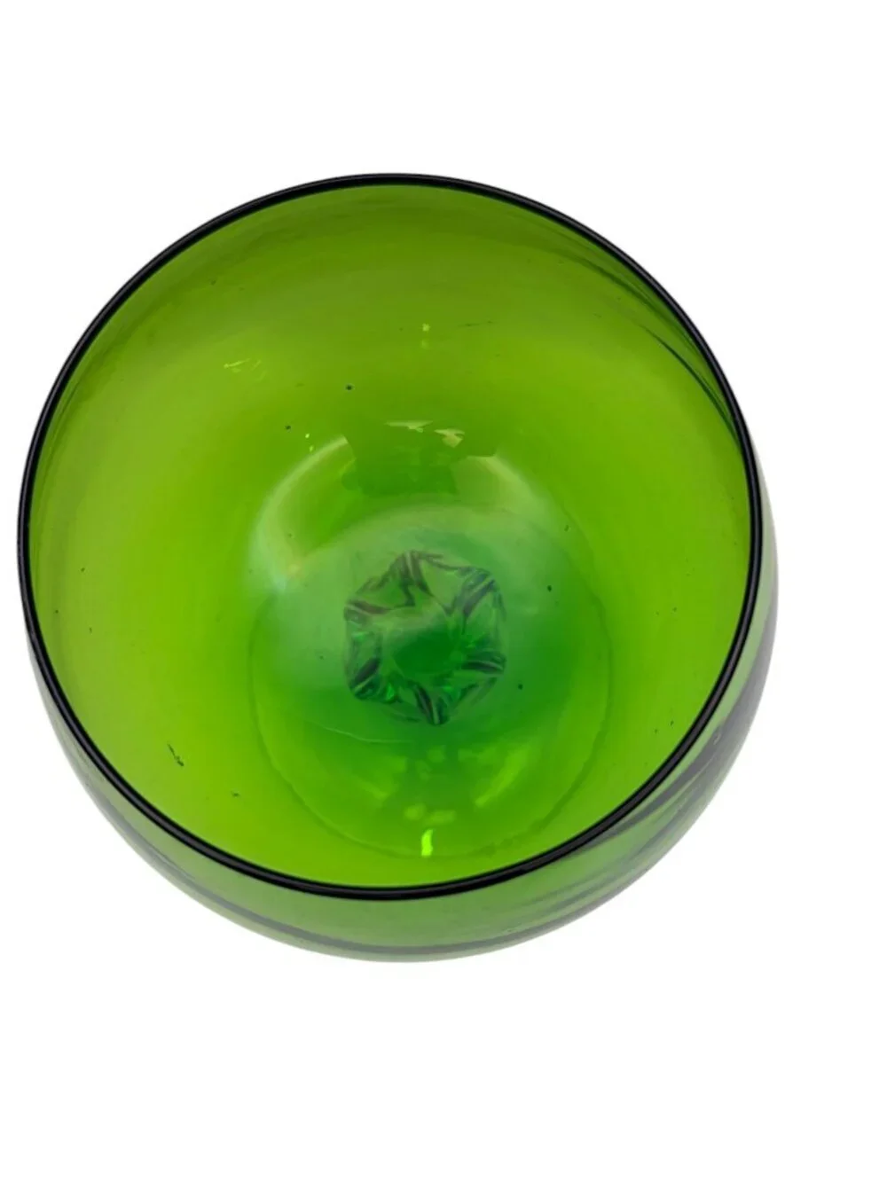 VTG Empoli Italian Green Glass Ice Jar with Lid Apothecary Candy Dish W/Tongs